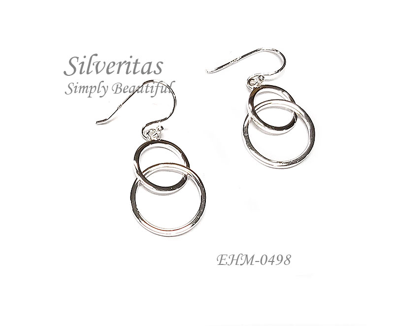 2 hoops dangling earrings - EHM-0498 - www.